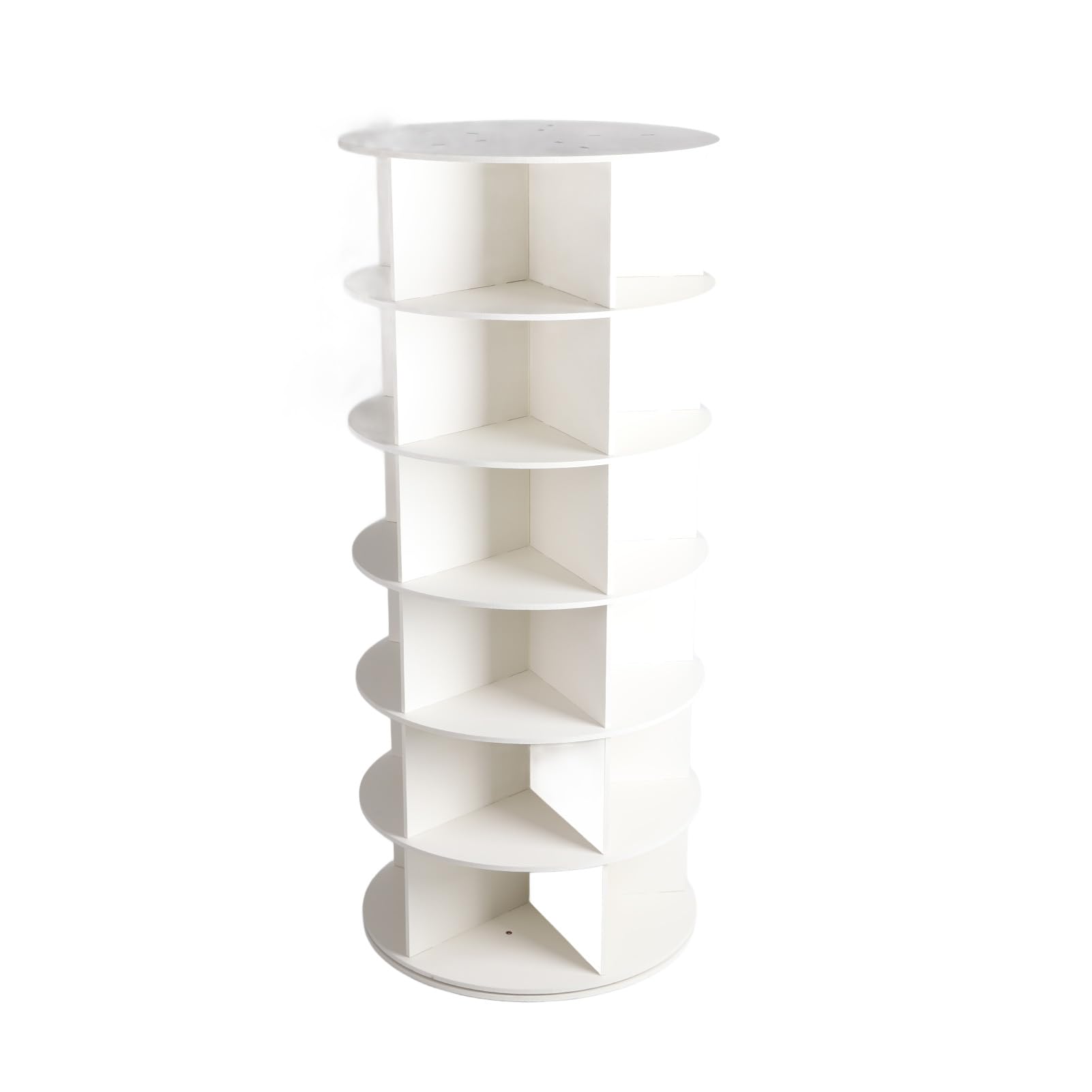 Rotierender Schuhregal-Turm, 6 oder 7 Etagen, Mehrschichtig, um 360 Grad Drehbar, Abnehmbarer, Leicht zu Reinigender PVC-Organizer, Runde Lazy Susan-Aufbewahrung mit Dickem für Schlafzimmer