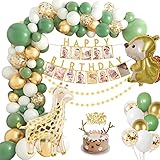 🥑【Selva Globos Fiesta Cumpleaños】Si desea preparar una fiesta especial en la jungla para sus hijos, amigos o familiares, estos globos de jirafa, ardilla y oro blanco verde salvia pueden ser una excelente opción para crear una emocionante e inolvidable decoración de fiesta en el bosque de la jungla de verano. Pancarta de fotos de feliz cumpleaños Muestre a su familia o amigos valiosas fotos de recuerdos, traiga a la fiesta más ambiente de amor.