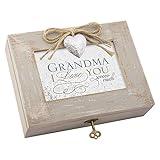 Cottage Garden Grandma I Love You So Much Natural Taupe Jewelry Music Box Plays Edelweiss