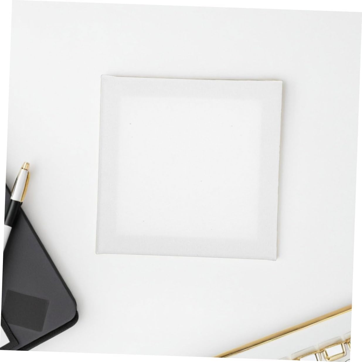 BESTYASH 4pcs White Cotton Canvas Boards for Painting, Blank Linen Drawing Pads for Artists and Students, Square 10x10 Inch Panels Suitable for Acrylic, Watercolor, and Gouache Art Projects
