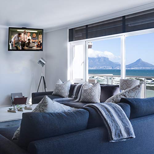 VIVO Black Manual Flip Down Mount Folding Pitched Roof Ceiling Mounting for Flat TV