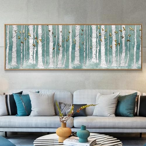 Peinture sur toile de qualité premium avec arbres dorés abstraits