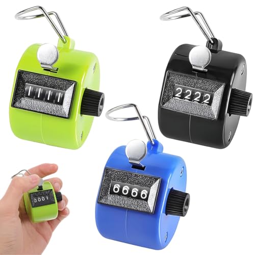 3 Pezzi Contatore Manuale Meccanico, Contapersone per Sport, Scuola, Golf,