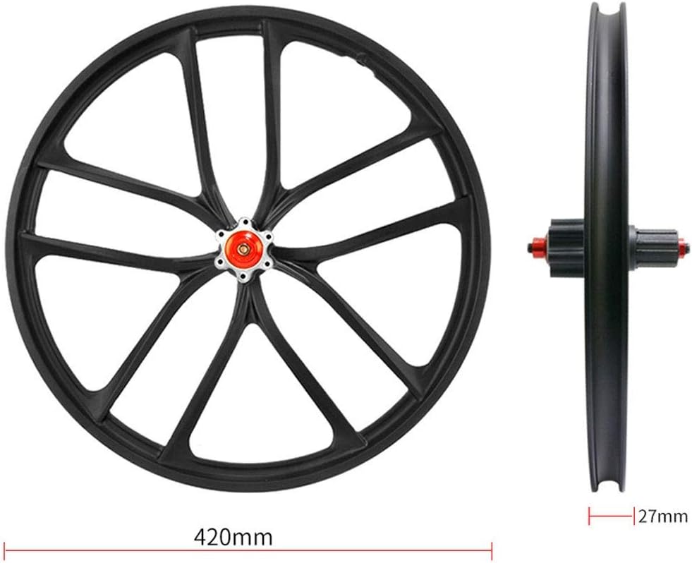 Bike Wheelset 20 inch, Magnesium Alloy Disc Brake Wheels for 7-10 Speed Freewheels Quick Release Axles Accessory