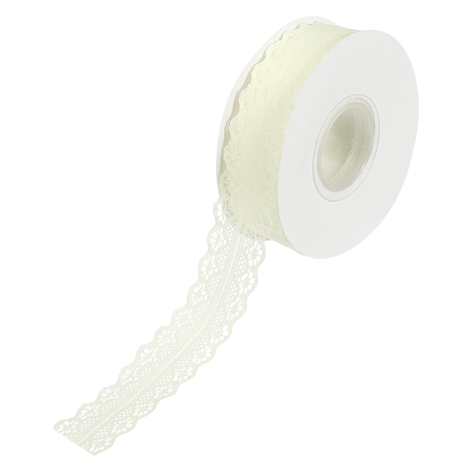 Cinta de encaje beige de 1.2 pulgadas y 15 yardas con patrón floral para costura