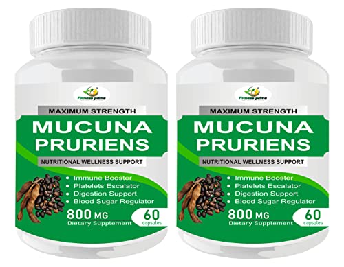Image of Mucuna Pruriens Extract 800mg Capsules with L-Dopa for Digestion Support & Immune Booster (120 Capsules)