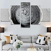 SIGNWIN 5 Panel Canvas Wall Art Modern Art 3D Abstract Abstract Brushstroke Contemporary Digital Art Fun Multicolor for Home Decorations Ready to Hang - 60