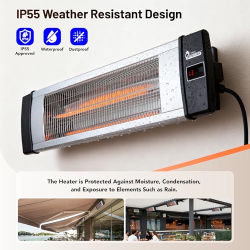 Image of Dr Infrared Heater Carbon Infrared Patio Heater, Indoor and Outdoor (120V / 1500W, Silver)