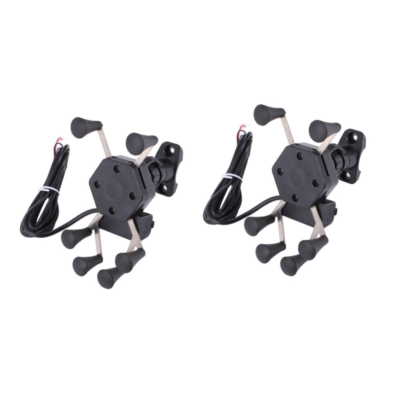Hemobllo 2pezzi Supporto Per Smartphone Antifurto Per Manubrio Portatelefono Artigli Per Bici Design Nero Ricarica Inclusa