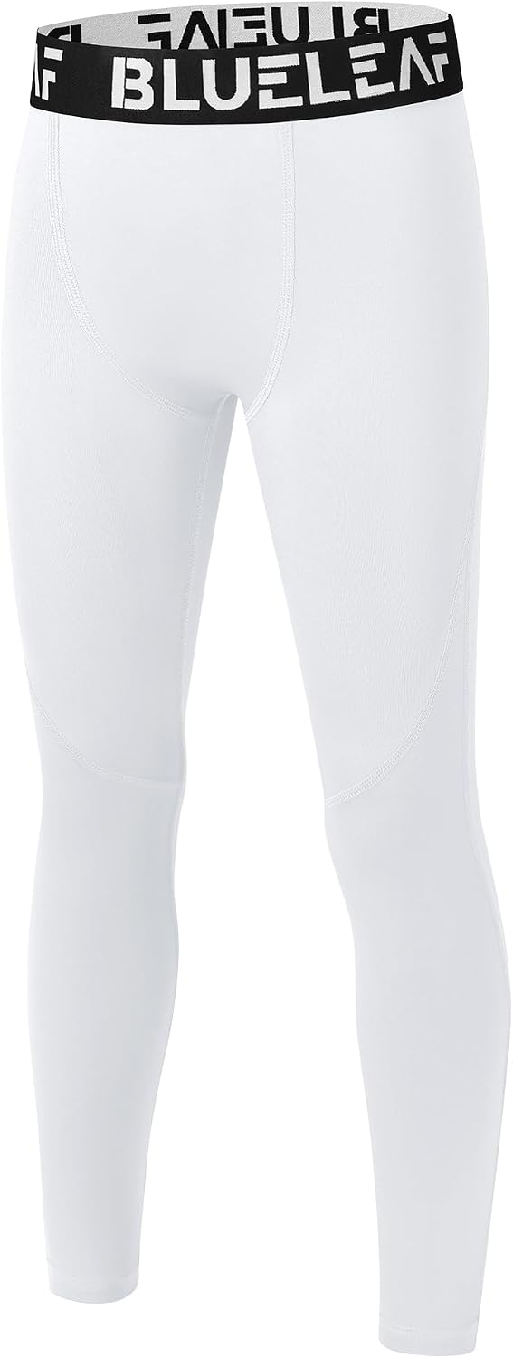 Blueleaf Boy's Compression Leggings Youth Athletic Tights Basketball Baseball Football Pants Quick Dry Sports Base Layer