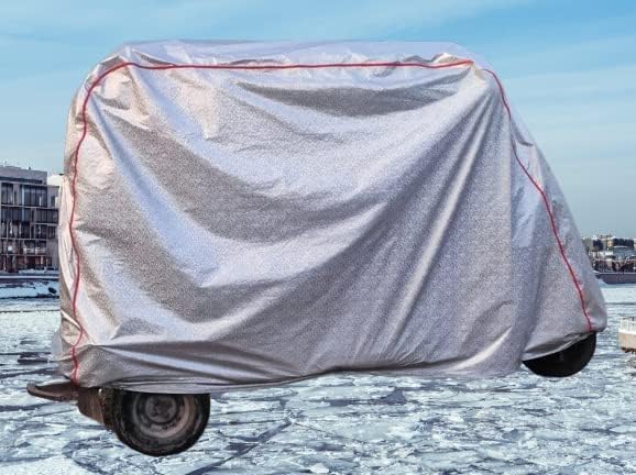 Image of Auto Rickshaw Cover Waterproof | Full Size Weatherproof 3-Wheeler Cover with Elastic Fit & Triple Stitching | Dust, Sun, Rain Protection for Electric & Petrol E-Rickshaw (Magic Silver)