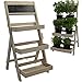 Produktbild PROHEIM Blumentreppe aus FSC® Holz in weiß Pflanzentreppe mit Kreidetafel Blumenregal mit Imprägnierung wetterfest und langlebig