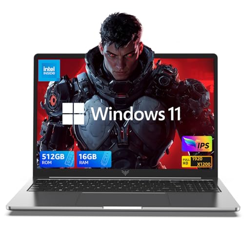 KAIGERR Laptop, 16GB DDR4 512GB SSD Laptop Computer, 15.6inch Windοws 11 Laptop with Ιntel 12th Quad-Core Processor(Up to 3.4GHz), 1920P FHD Display, WiFi 6, USB3.2, Type_C