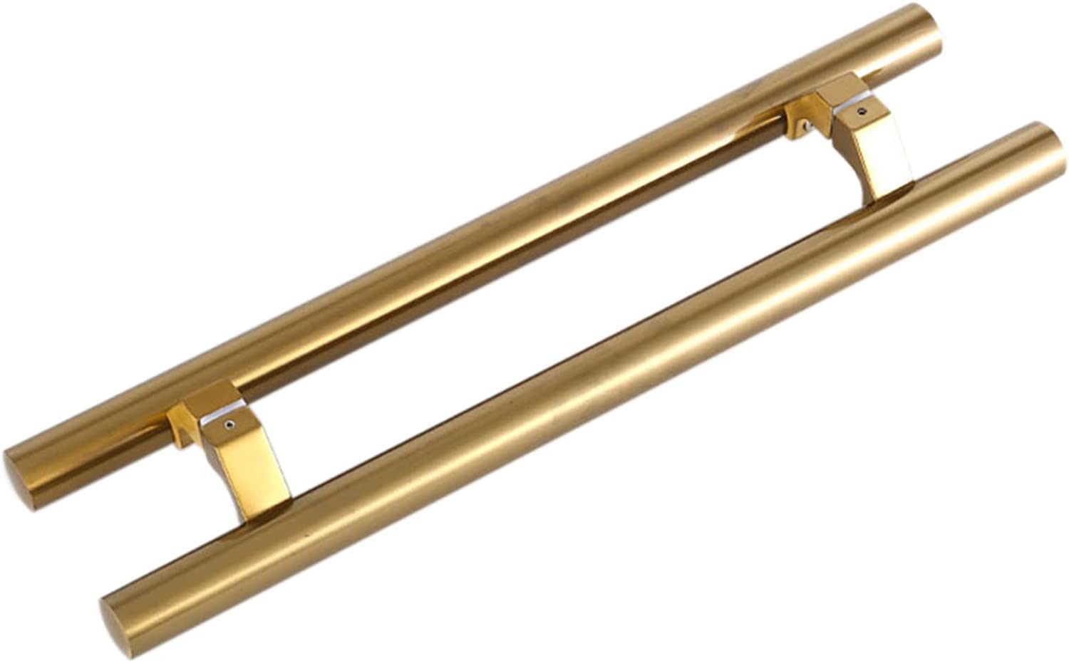 Gthtuhfd Gold Sliding Barn Door Handle Glass Door Handle Glass Door Handle,Metal Round Tube Push Bar Handle,Gate Bar Bathroom,Stainless Steel Large Sliding Door Hardware,-60Cm/23.6In