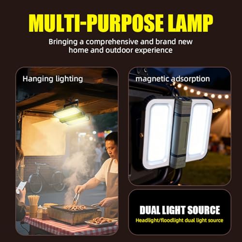 Lampes de camping à LED solaires et magnétiques rechargeables - 4