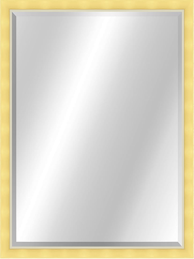 Craig Frames Wall Mirror for Bathroom, Living Room, Vanity, Horizontal or Vertical Wall Hanging, Gold, 22x28 Inch