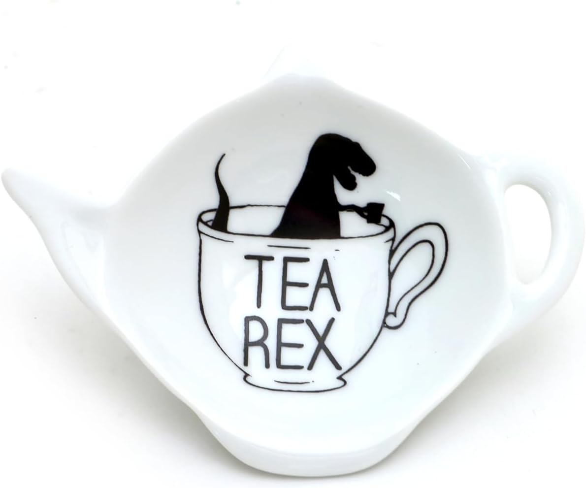 Tea Rex Teabag Holder, Teapot Shaped Tea Bag Dish - Lennymud by Lorrie Veasey