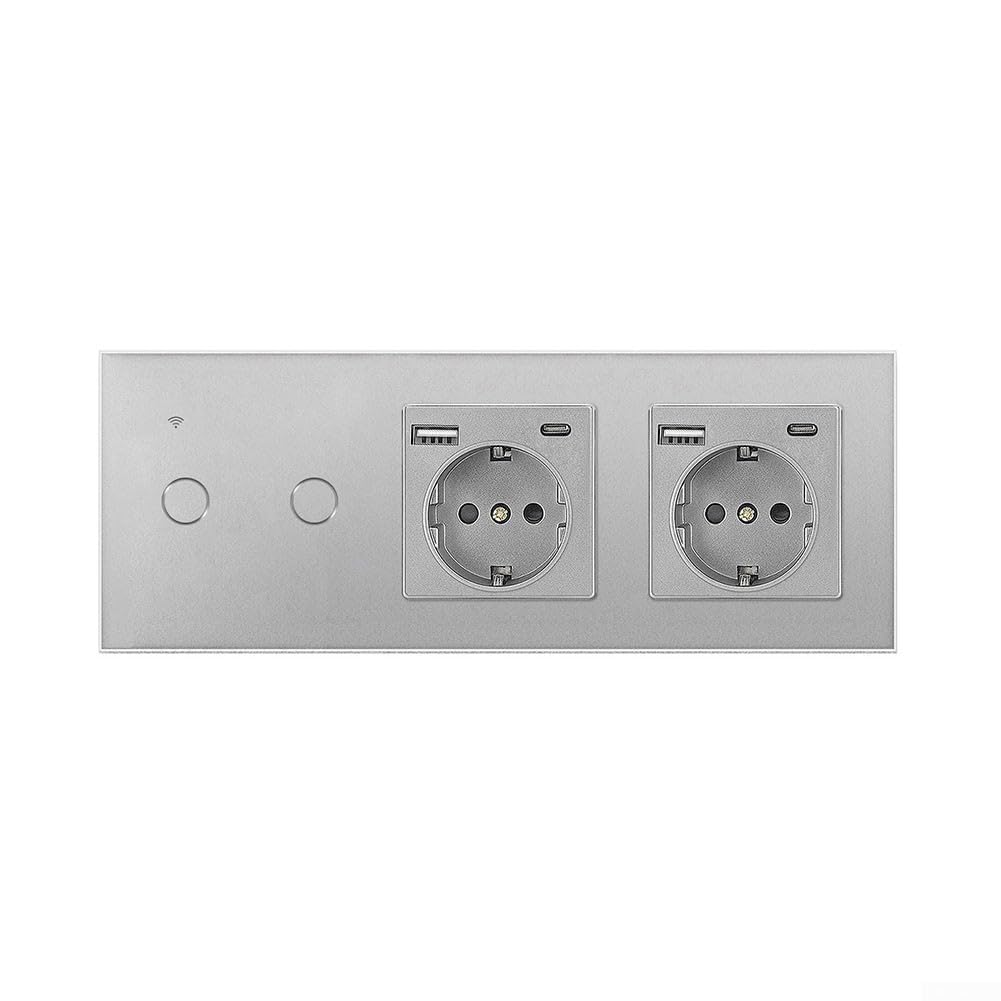 Interruptor Pared para cristal Templado Toque para suave Interruptor(grey)
