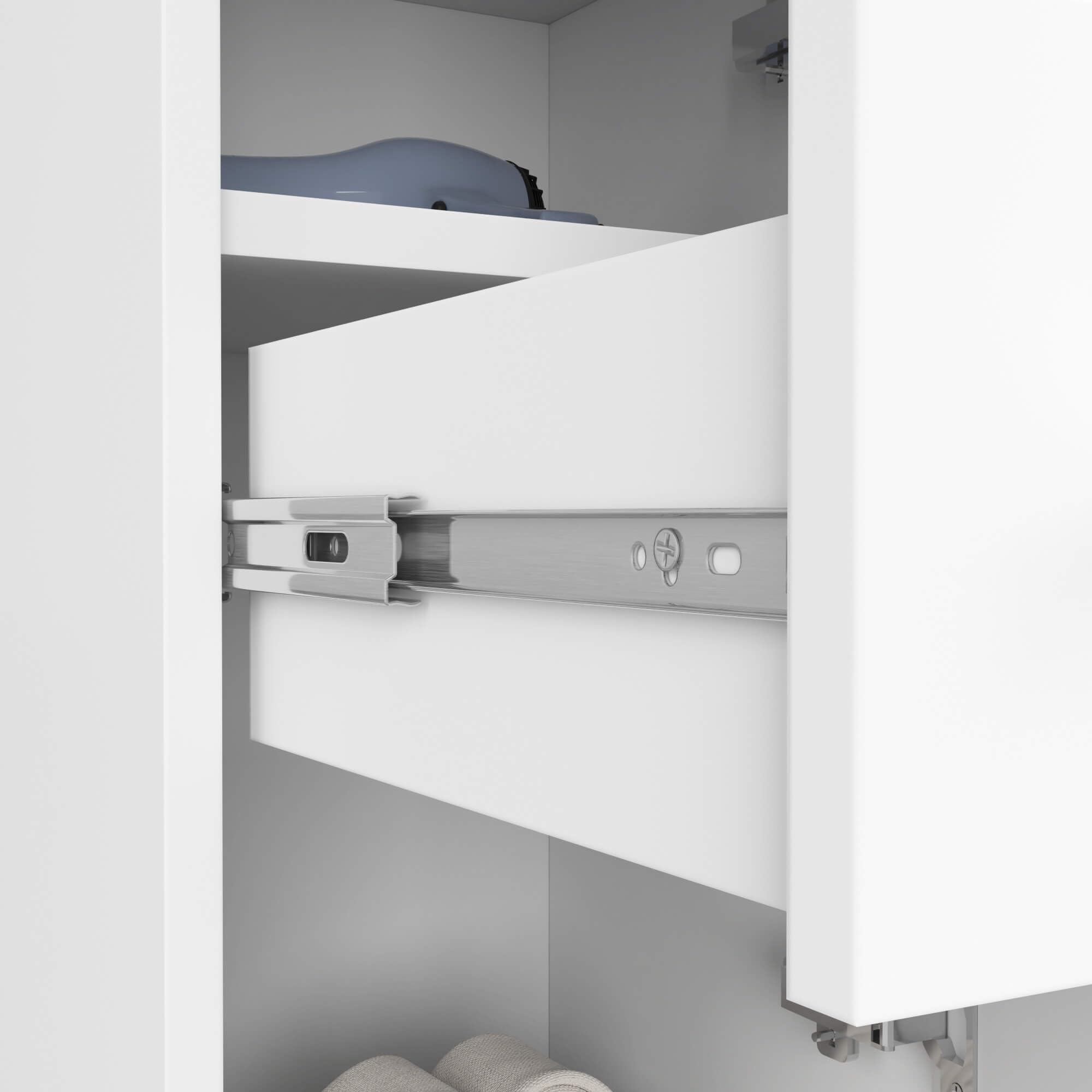 AKORD | Columna de baño Fin 85 | 30x85x30 cm, Peso 25 kg | 2 Puertas y 1 Cajón | Mueble Moderno | Mueble de Pared | Armario Cerrado de Suelo | También Adecuado como Armario Colgante | Blanco