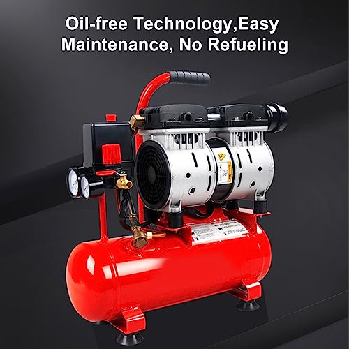 Image of HYCHIKA Portable Air Compressor | 8gal, 1.1HP, Ultra Quiet, and Efficient for Auto Repair, Tire Inflation, Spray Painting, Woodwork Nailing