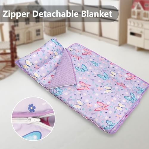 Image of Primlect Toddler Nap Mat Extra Large Thickened 55''x35'', Soft Sleeping Bag with Detachable Minky Blanket and Pillow, Portable for Daycare, Preschool, Kindergarten, Travel, Boys and Girls