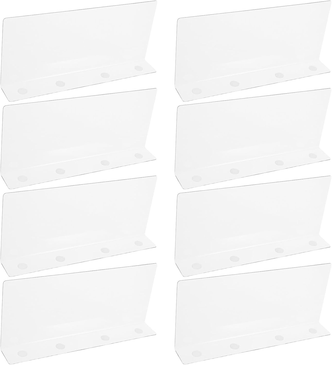Acrylic Shelf Dividers Adjustable Clothes and Bookcase Separators 8pcs for Closet Organization Smooth Edges and Rounded Corners 28cm for Home and Office Use