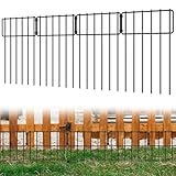 10 Stücke Tier barriere zaun, 42 cm hoch, dekorativer Gartenzaun ohne Erdverankerung, rostbeständige Metallgitterpanels als Gartenbegrenzung für Hunde & Kaninchen, 42 cm Höhe x 3 m Gesamtlänge