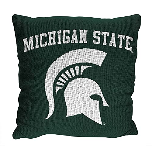 Northwest NCAA Decorative Pillow – Enhance Your Space with Woven Throw Pillows – 14″ x 14″ – Home D�cor College Fan Pillow (Michigan State Spartans – Green)