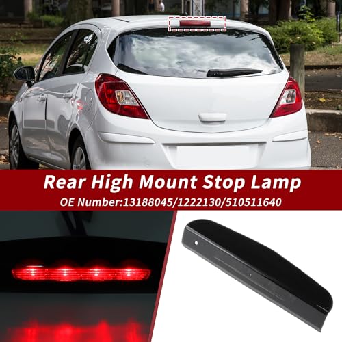 A ABSOPRO LED Third Brake Light for Vauxhall Corsa D E 2007-2019 Black 3rd High Mounted Stop Lamp for 13188045 1222130 Rear Center High Level Brake Light Bar Taillight No.510511640 by A ABSOPRO - Used condition - Image 3