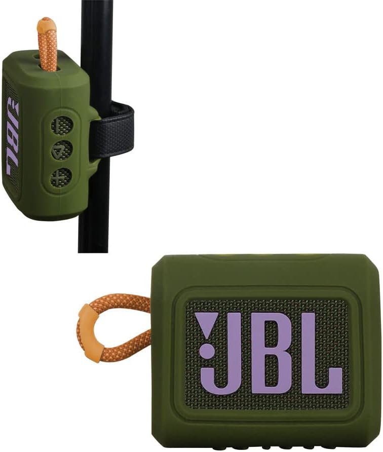 Hermitshell Silicone Sleeve is Suitable for JBL GO 4 /JBL GO 3, Waterproof, Portable Speaker (Army Green) (Silicone Cover Only)