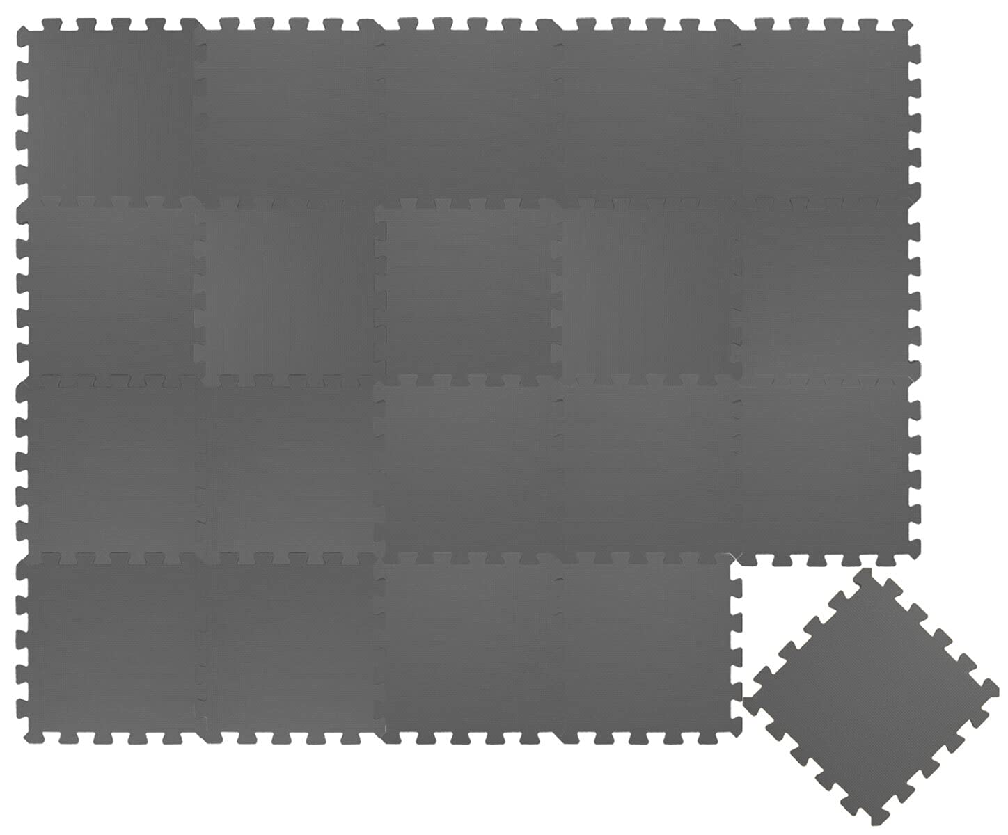 LittleTom Spielmatte 18 Teile Baby Puzzlematte Grau - 30x30 cm Krabbelmatte Bodenmatte Kinder - Puzzle Teppich Kinderzimmer Matte - Outdoor Bodenschutzmatte Spielteppich Eva Schaumstoff Isomatte