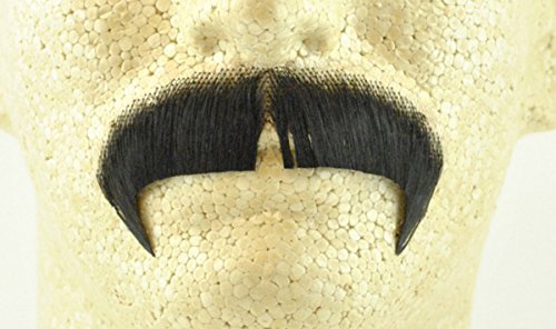 Winchester Mustache BLACK - Spirit Gum Incluido - N 2028 - Realista! Cabello 100% humano - Perfecto para teatro - Reutilizable!
