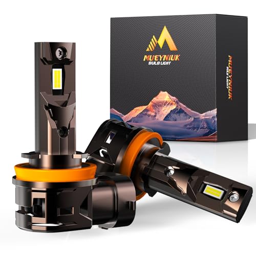 MUEYNIUK Upgraded H11/H9/H8/H16 Light Bulbs Combo, 32000 LM Super Bright 6500K Fog Bulbs with Cooling Fan, No Adapter Required, Pack of 2