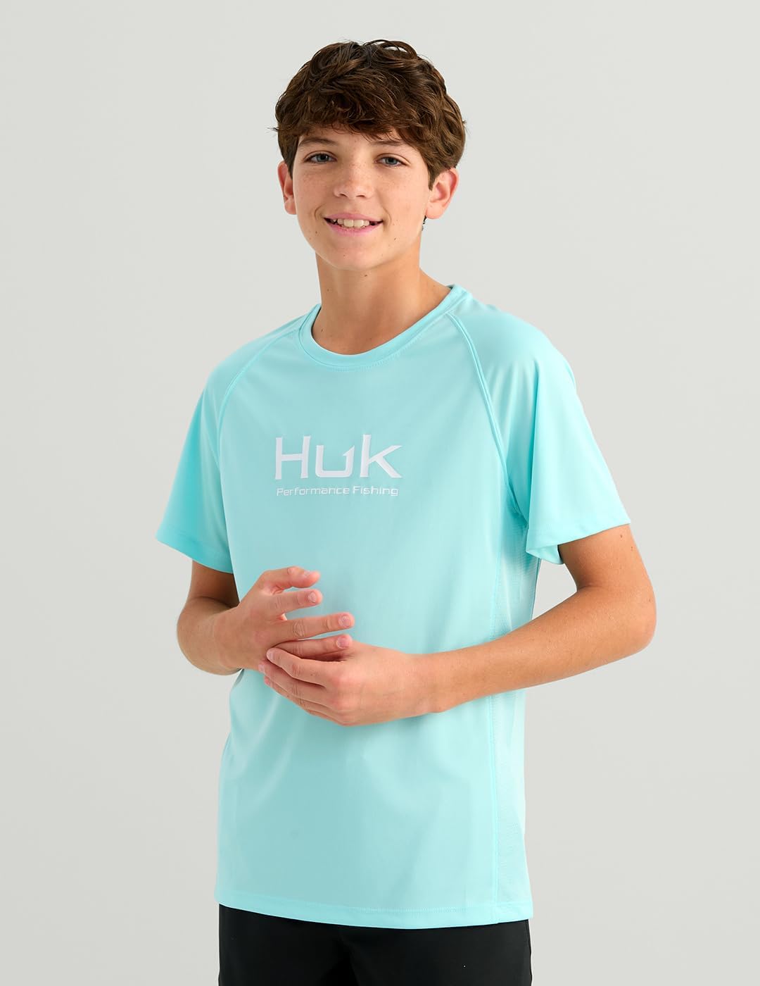 HUK Kids' Pursuit Solid Short Sleeve, Fishing Shirt for Kids