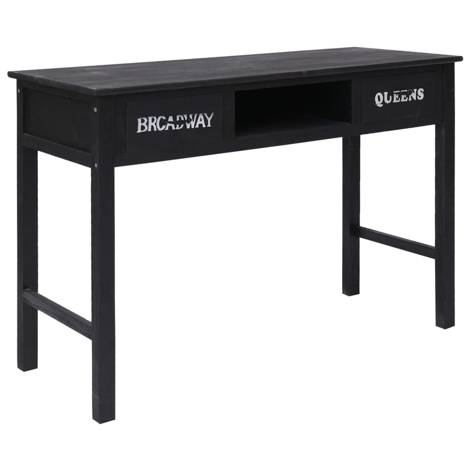 Homgoday Mesa Consola de Madera Negra 110x45x76 cm Mesas auxiliares de salón,Mesa Consola Recibidor Mueble de Entrada Estrecha Clásica