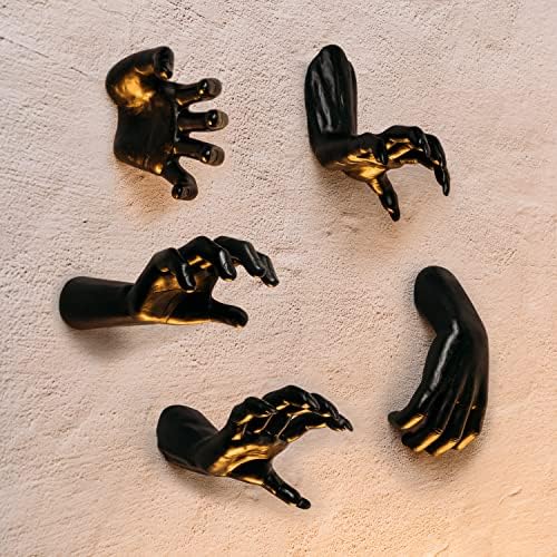 Gute Creepy Hands Halloween Wall Mountable - Spooky Hands Hangers Decor, Hand Horror Decorations Aesthetic Goth Gothic Hanging Wall Art Home, House Decoration, Sculpture Prop (Zombie, 1 Piece)