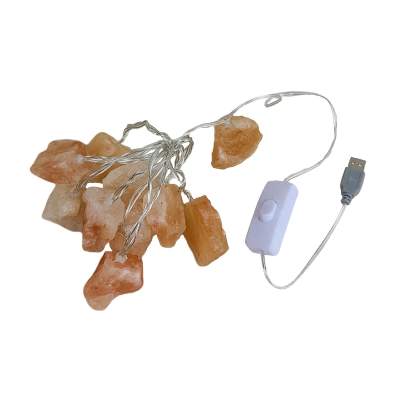 Hemoton Salt String Light USB Powered Decorative Night Light Led Beads Soft Ambience Lighting for Bedrooms Gardens and for