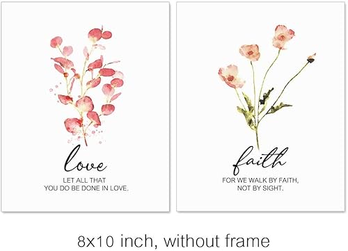 Miniatura 3 de Arte de pared moderno con versículo bíblico, estampado botánico de hojas de eucalipto, decoración del hogar, decoración de habitación de eucalipto,