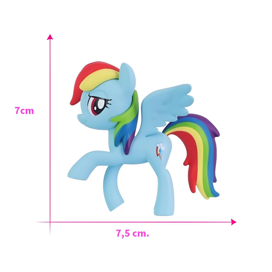 Figuras Little Pony Set 4 Ponis Pinkie Pie Twilight Sparkle Rainbow Dash Fluttershy 6-7 cm Figuras Pony Juguetes Niñas Regalo Coleccionables — view 4