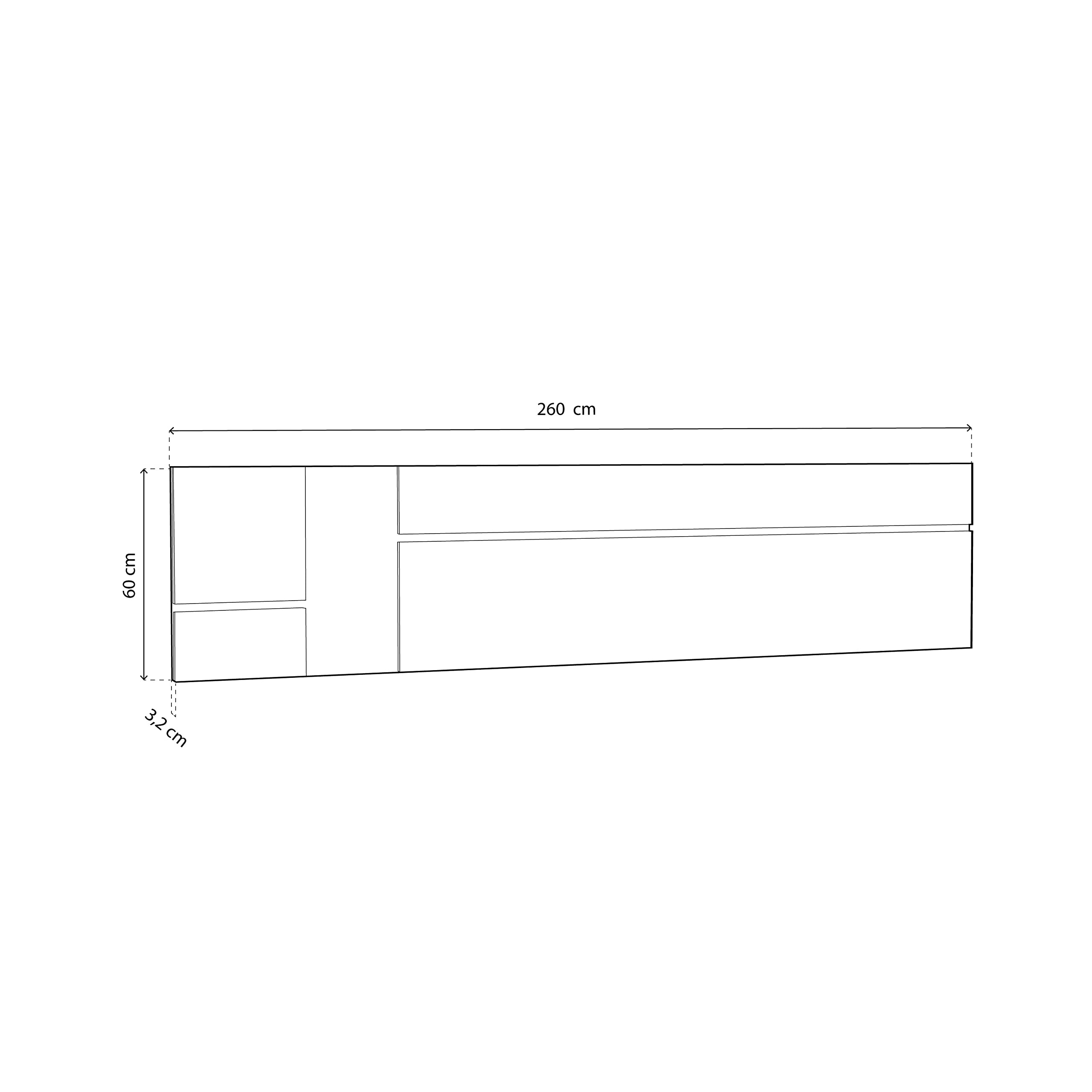 duehome | Cabezal con Led para Cama de Matrimonio, Cabecero Doble, Modelo Ataneq Leds, Acabado en Color Blanco y Grafito, Medidas: 260 cm (Ancho) x 60 cm (Alto) x 3 cm (Fondo)