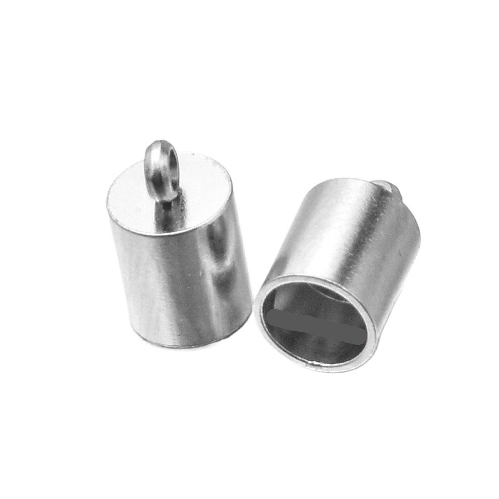 WEKONUMEX Rope Stoppers, Rope Stoppers Pack Of 20 Stainless Steel End Caps Multi Size For Leather Cord DIY Jewelry(9mm)