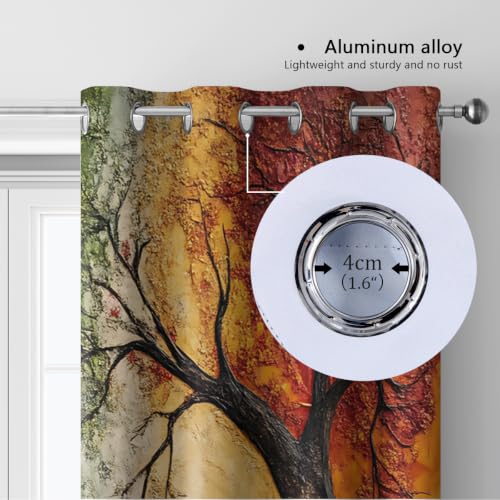 Rideaux occultants Tree of Life Bohèmes rétro chic imprimé papillon en polyester 2 panneaux W100xL190cm - 5