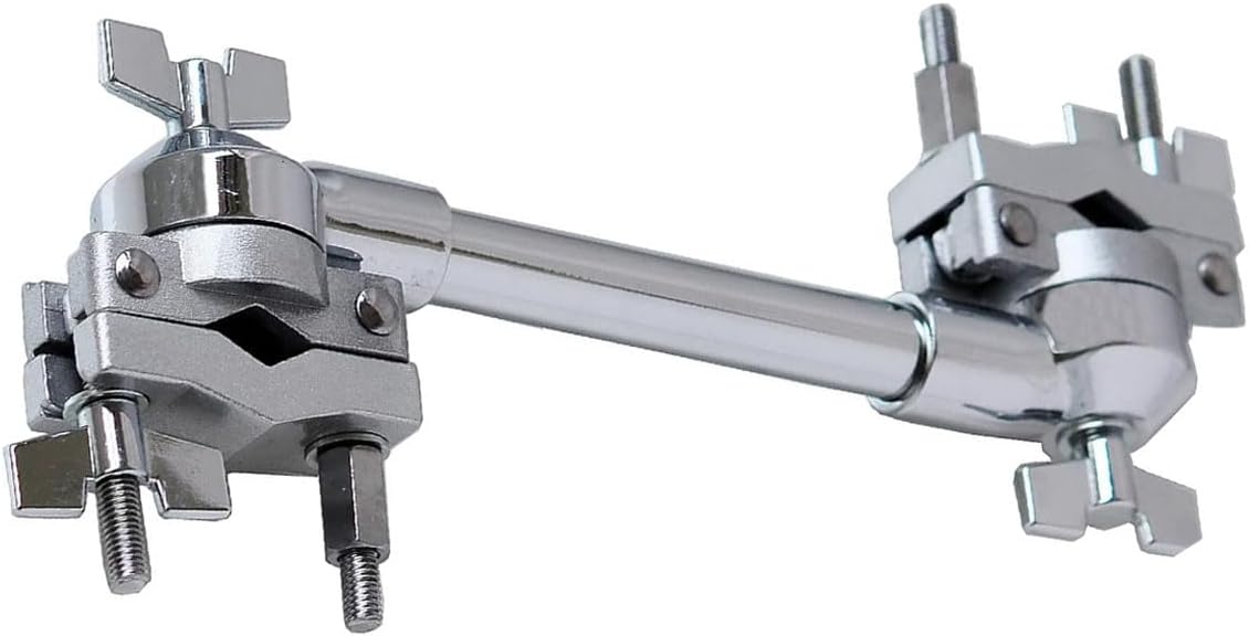 Dual Drum 360° Rotating Double Drum Multi-Clamp with Extended Connecting Rod, Percussion Mounting Bracket Compatible with SC-EXDGC Clamp Short