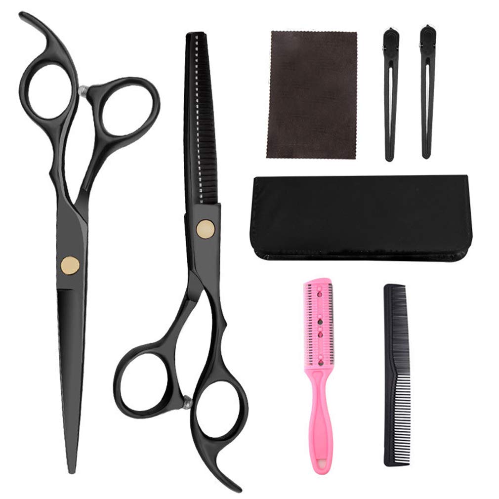 Profesional De Corte De 6.0 Pulgadas De Pelo Tijeras Set (9 Unidades), Tijeras De Peluquería (Corte Tijeras Adelgazamiento Tijeras) Clips De Pelo del Peine De La Maquinilla De Afeitar Tijeras del Kit