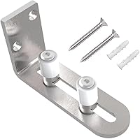 Vista 18 de Adjustable Floor Guide Sliding Barn Door Floor Guide Wall/Door Bottom Guide Black (Black 2-Pack)