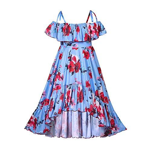 Pettigirl Toddler Girls Floral Maxi Summer Beach Mexican Hawaiian High Low Casual Midi Dresses Size 3 4 5 6 8 10 12 14