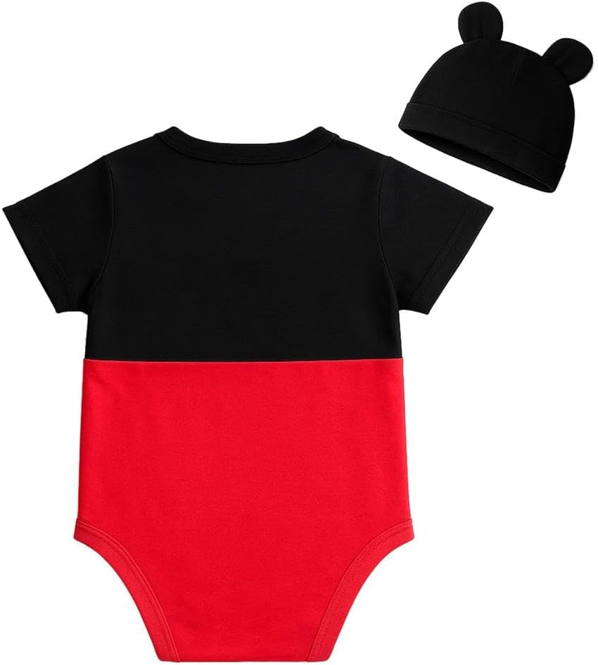 Dressy Daisy Baby Boy Mouse Romper Halloween Costume Bodysuit Party Dress Up Outfit with Mouse Ears Hat Size 3-18 Months - Image 2