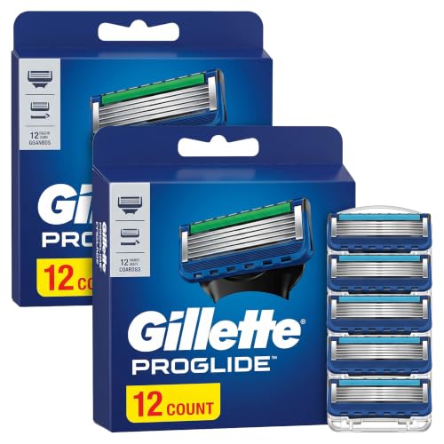 Gillette ProGlide Razor Refills for Men, 12 Razor Blade Refills, (Pack of 2)