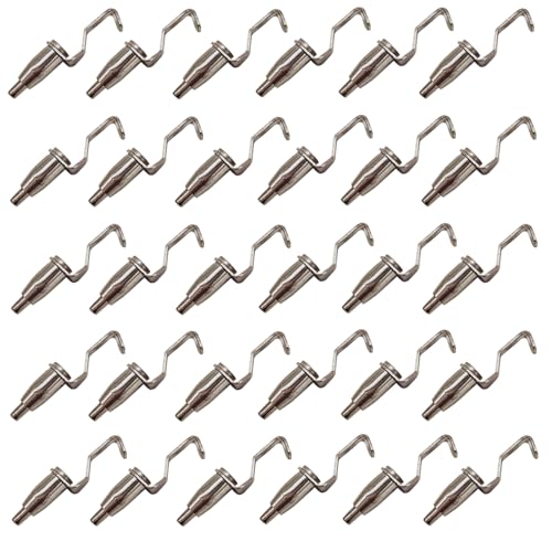 Image of HAN SHENG 30 Pack Adjustable Gallery Hooks, Metal Wire Hangers Wall Art | Iron Alloy, Fits 1-2mm Cable, Heavy Duty, Rustproof, Easy Install, Home Decor, Canvas Frames, Versatile Display