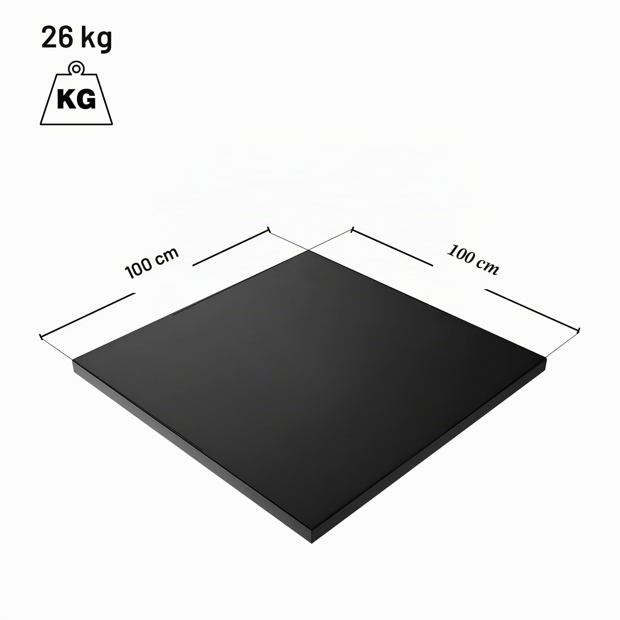 Pavimento Gommato Palestra 100x100x3 cm, Pavimento Antitrauma, Antiscivolo, Fonoassorbente, Sala Pesi e Home Gym, Pavimento Palestra